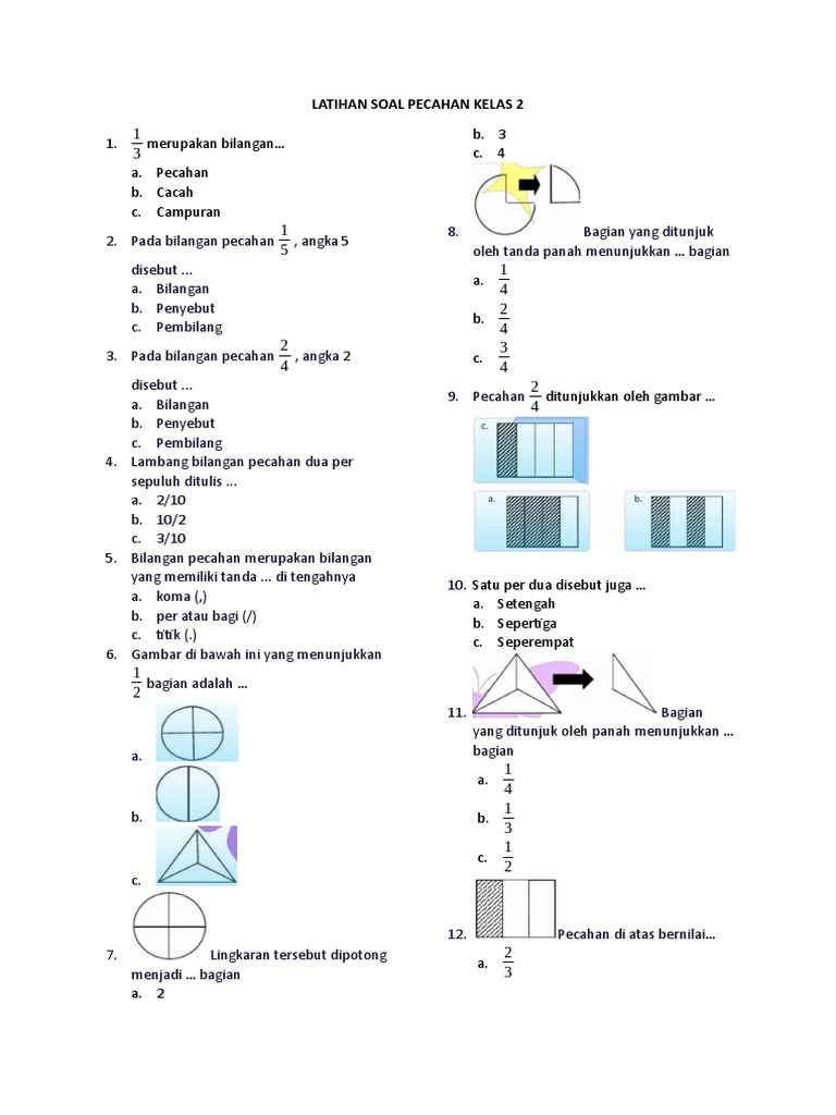 5 Contoh Soal Matematika Kelas 4 Semester 2 Pecahan yang Paling Sering Muncul di Ujian PPG