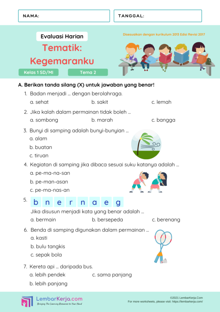 5 Contoh Soal Tema 7 Kelas 1 SD Semester 2 yang Jarang Diketahui Orang Tua 5 Contoh Soal Tema 7 Kelas 1 SD Semester 2 yang Jarang Diketahui Orang Tua