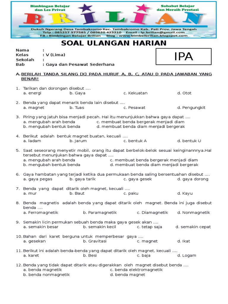 Soal Ipa Kelas 5 - Piffle me Soal Ipa Kelas 5 - Piffle me