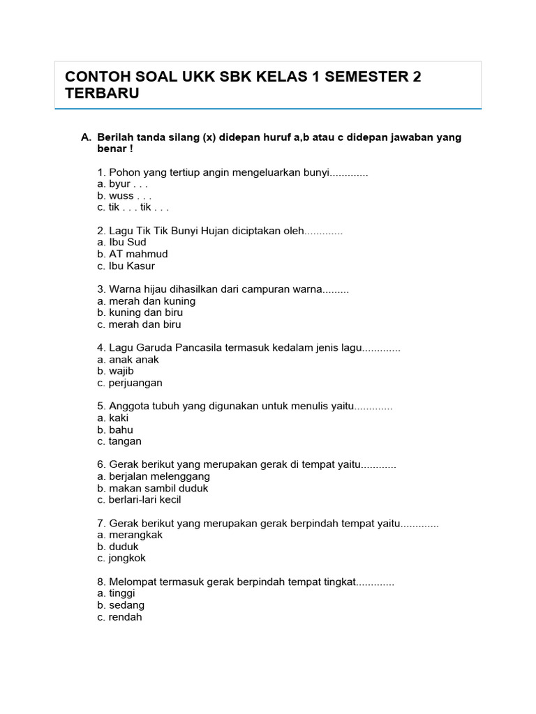 5 Latihan Soal UKK Kelas 2 SD yang Wajib Dicoba Agar Nilai Anak Melonjak Drastis 5 Latihan Soal UKK Kelas 2 SD yang Wajib Dicoba Agar Nilai Anak Melonjak Drastis