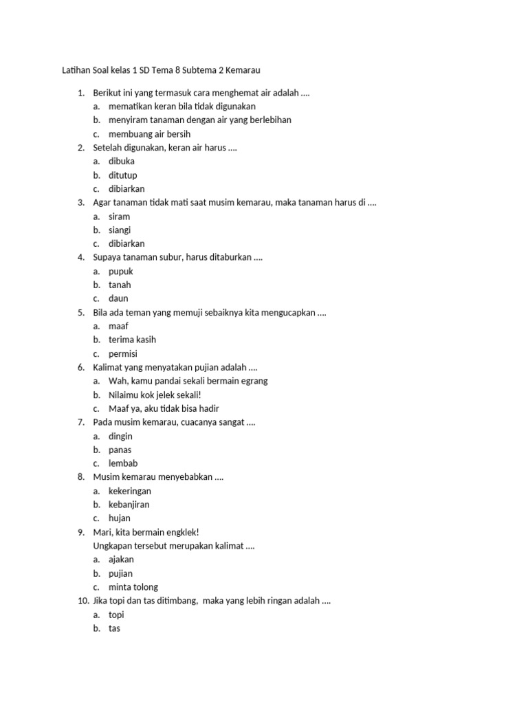 5 Rahasia Latihan Contoh Soal Kelas 1 Tema 8 Subtema 4 Agar Anak Semakin Cerdas di 2026 5 Rahasia Latihan Contoh Soal Kelas 1 Tema 8 Subtema 4 Agar Anak Semakin Cerdas di 2026