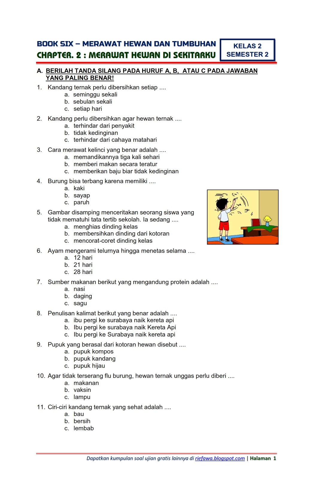 Mengenal Diri Sendiri dan Lingkungan Sekitar Kumpulan Soal Tematik Mengenal Diri Sendiri dan Lingkungan Sekitar Kumpulan Soal Tematik