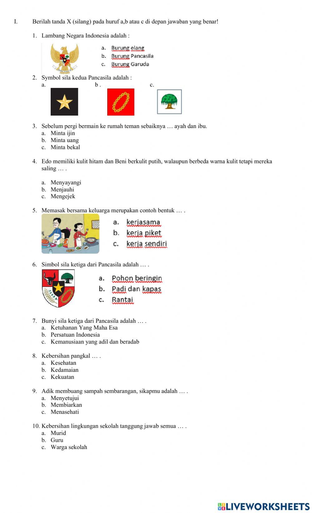 Latihan Soal PPKn Kelas 1