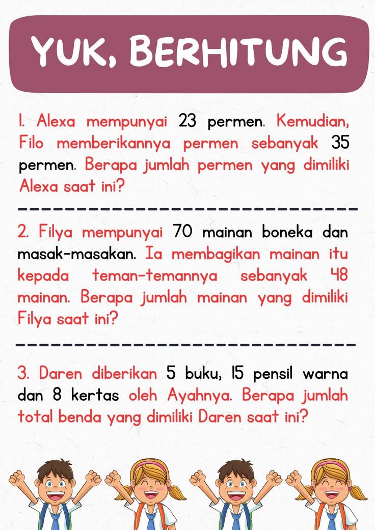 5 Soal Cerita Penjumlahan Kelas 2 SD yang Sering Bikin Bingung, Ternyata Semudah Ini 5 Soal Cerita Penjumlahan Kelas 2 SD yang Sering Bikin Bingung, Ternyata Semudah Ini