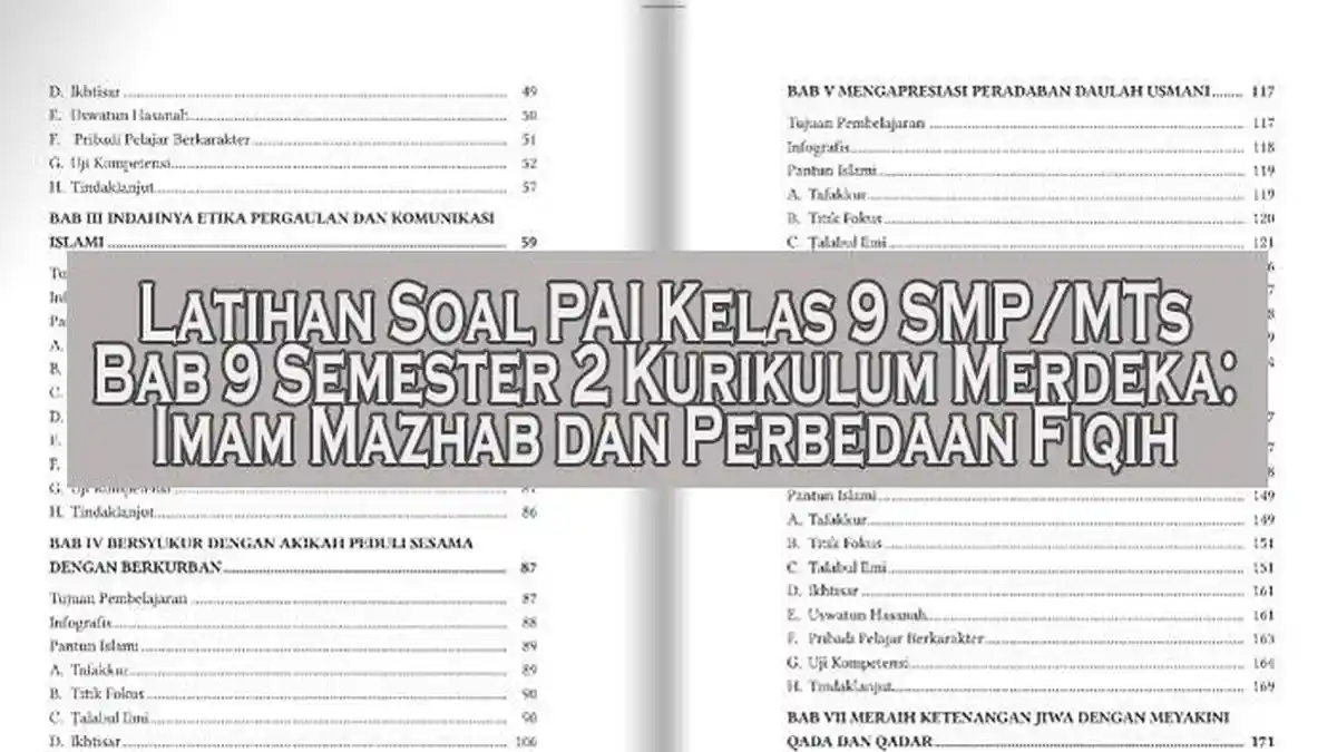 Latihan Soal PAI Kelas 9 SMP MTs Bab 9 Semester 2 Kurikulum Merdeka