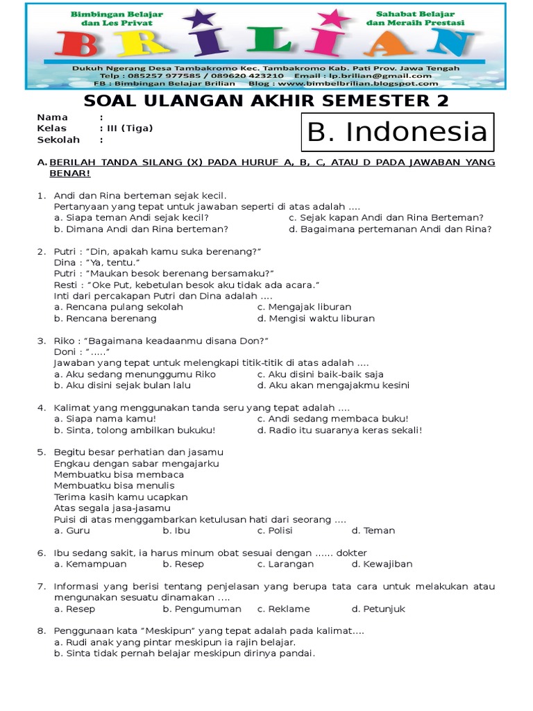 7 Rahasia Latihan Soal UAS Kelas 3 Bahasa Indonesia yang Wajib Diketahui Sebelum Ujian
