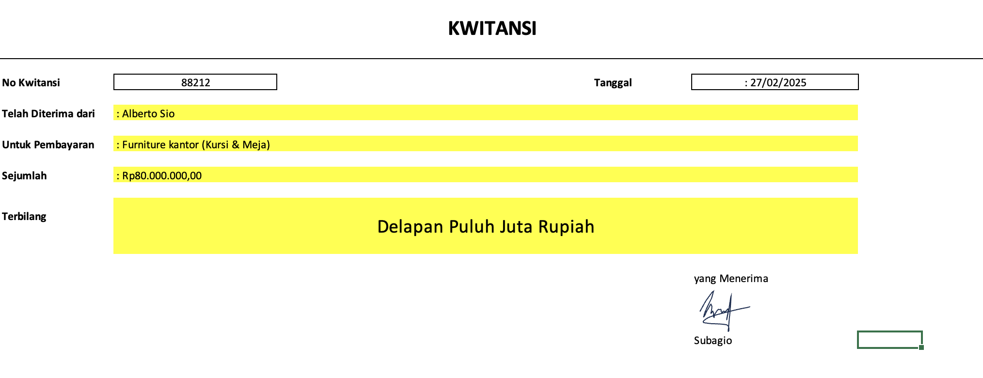Cara Membuat Kwitansi di Word dan Excel Bisa Copas - KantorKu Cara Membuat Kwitansi di Word dan Excel Bisa Copas - KantorKu