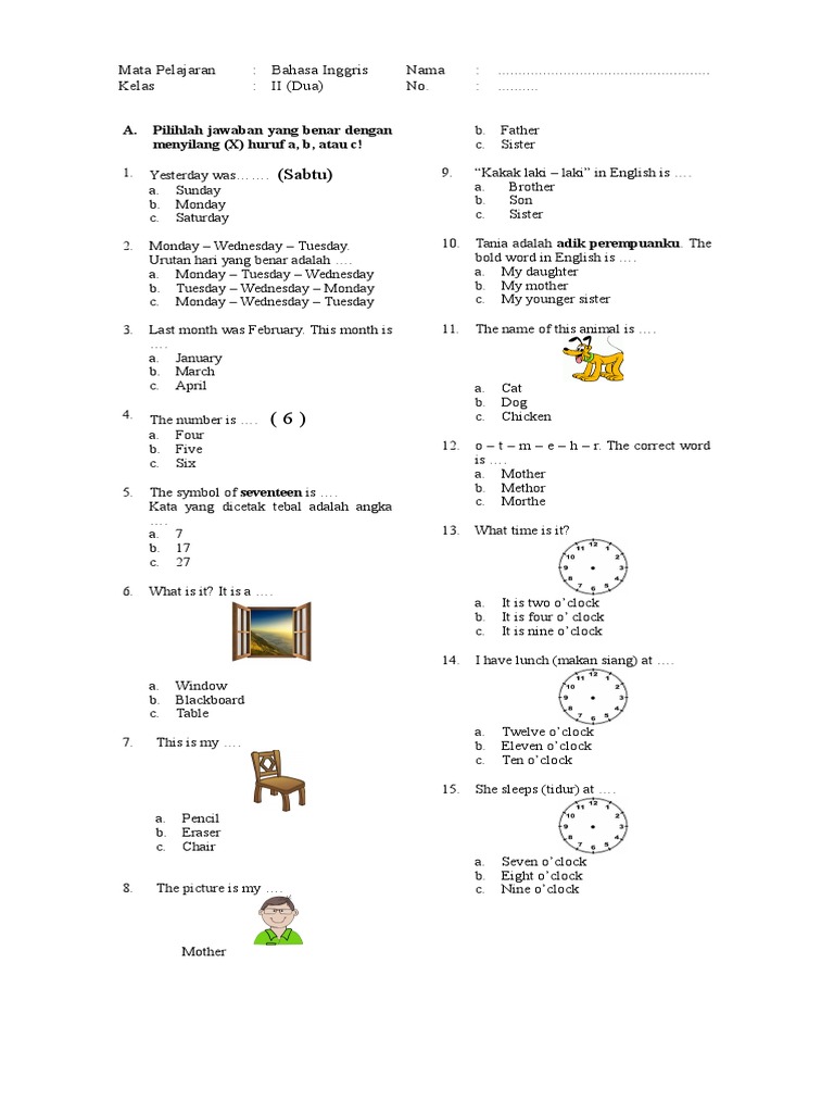 Materi Bahasa Inggris Kelas 2 Semester 2 Dalchaebi