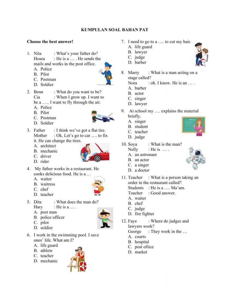 Akhirnya Tersedia! Kumpulan Soal Bahasa Inggris Kelas 3 SD Semester 2 PDF Siap Cetak Akhirnya Tersedia! Kumpulan Soal Bahasa Inggris Kelas 3 SD Semester 2 PDF Siap Cetak