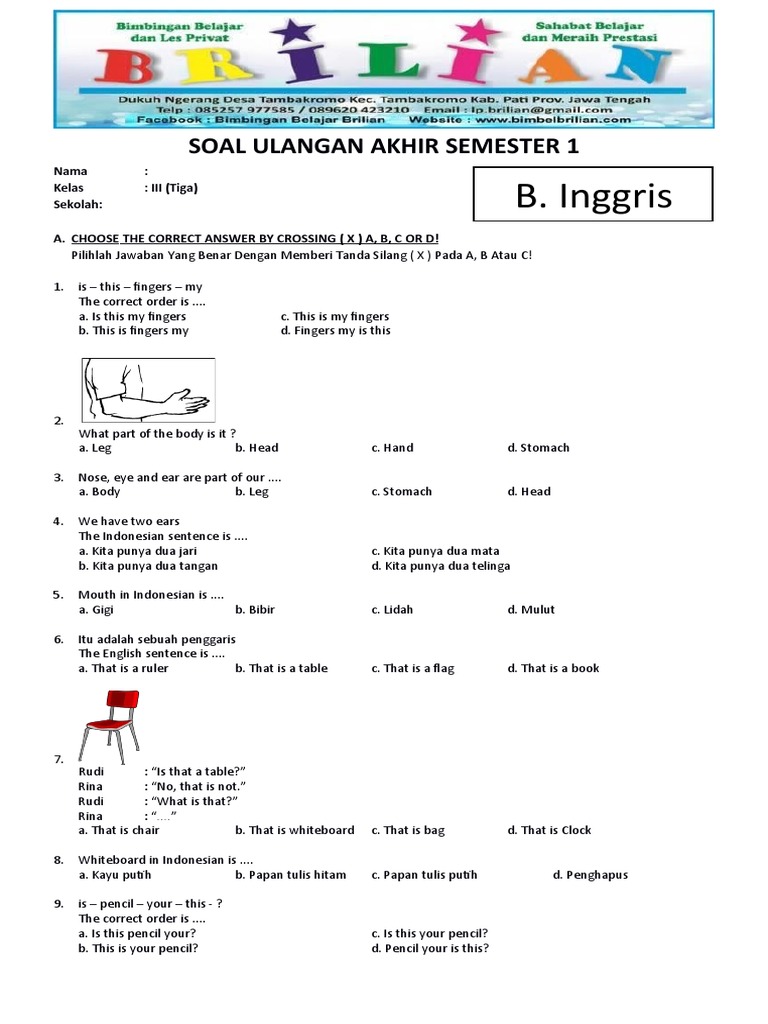 Jangan Sampai Ketinggalan: Latihan Soal UAS Kelas 3 SD Bahasa Inggris yang Sering Muncul di Ujian 2026
