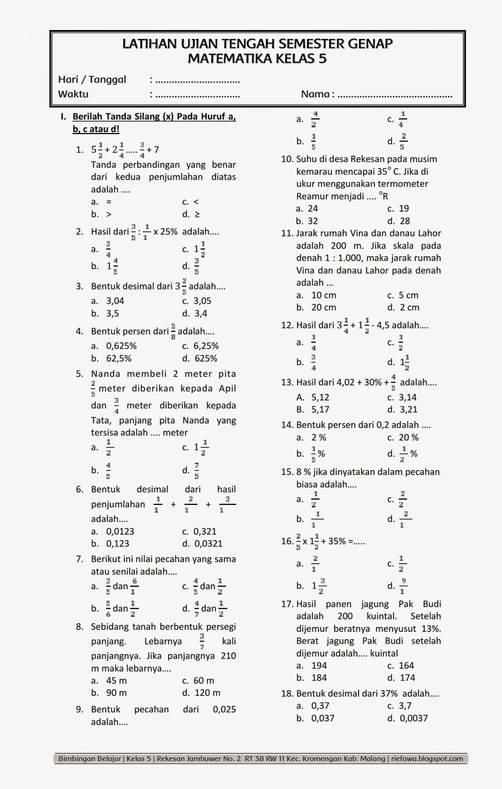 Contoh Soal Bahasa Arab Kelas 8 Semester 2 Contoh Soal Bahasa Arab Kelas 8 Semester 2