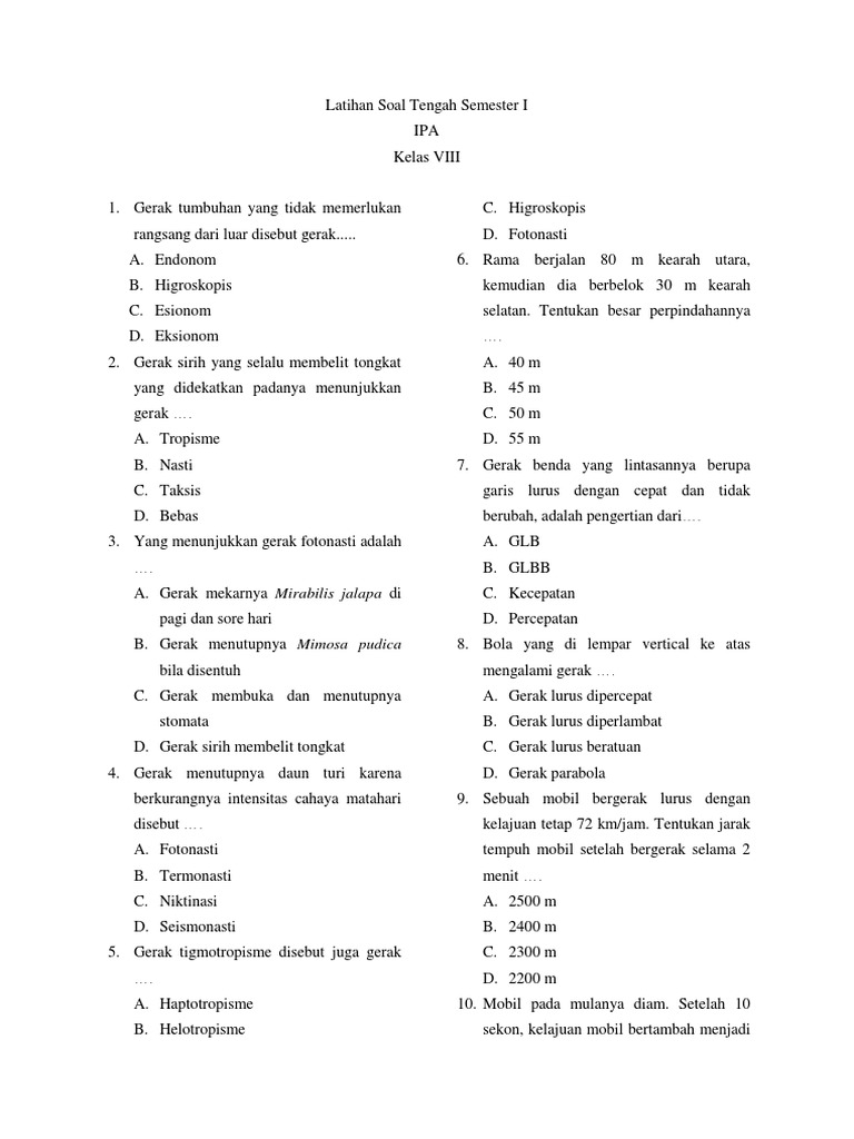 Rahasia Lulus Ujian dengan 30 Soal IPA Kelas 8 Semester 2 dan Kunci Jawaban PDF Terbaru Rahasia Lulus Ujian dengan 30 Soal IPA Kelas 8 Semester 2 dan Kunci Jawaban PDF Terbaru