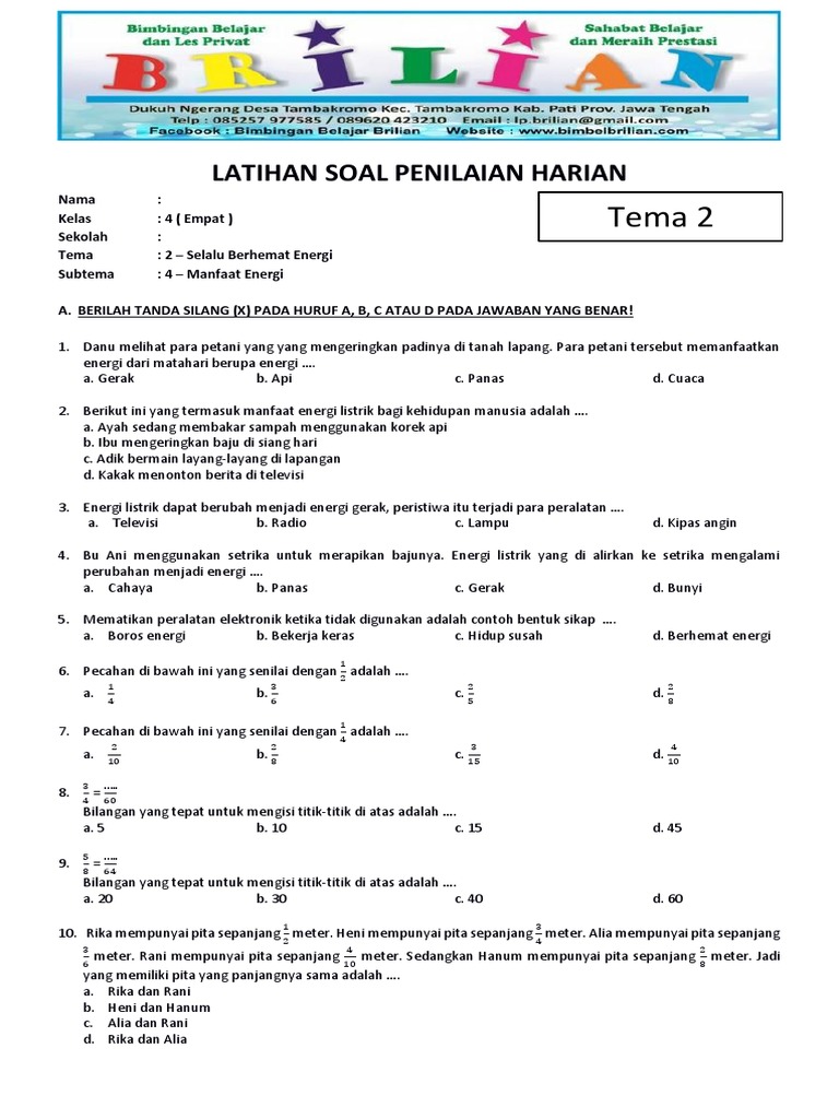 Terbukti 7 Cara Cepat Kuasai Latihan Soal Tema 2 Subtema 2 Kelas 4 Sebelum Ujian