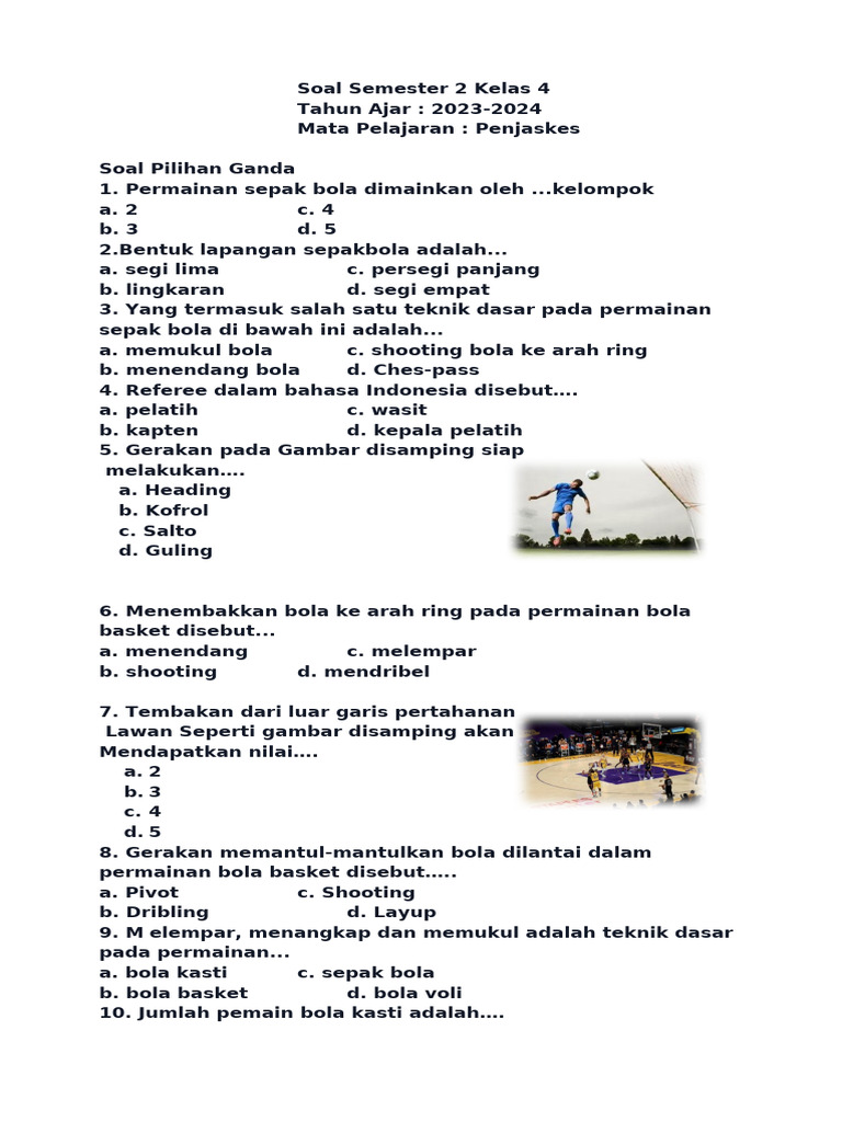 Terbukti Mudah! download soal pat penjaskes kelas 4 semester 2 2018 Sekarang Juga
