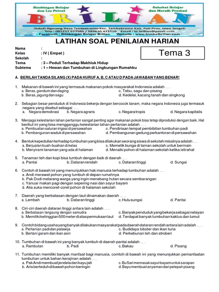 Ternyata Ini Kunci Jawaban Latihan Soal Tema 3 Kelas 4 Sub 1 yang Sering Bikin Siswa Bingung