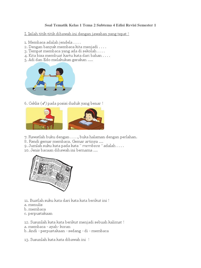 Ternyata Ini Rahasia Jitu Taklukkan Latihan Soal Tema 2 Subtema 4 Kelas 1 yang Jarang Diketahui