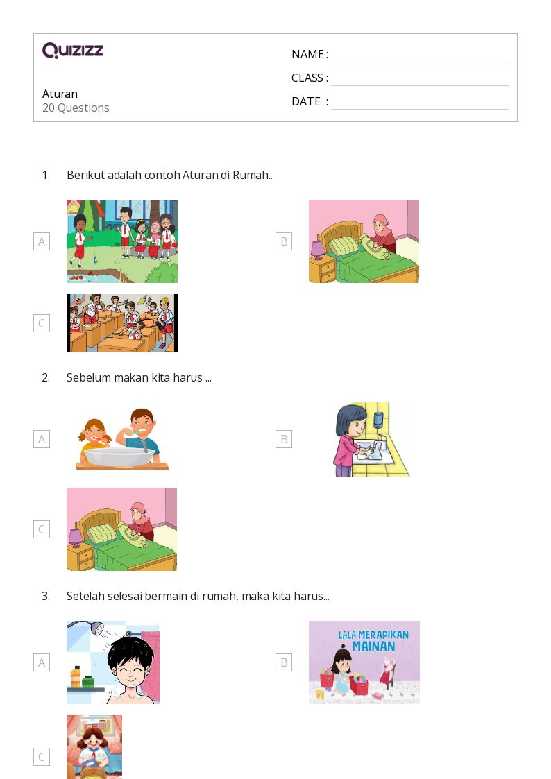 50 lembar kerja Aturan Pembagian untuk Kelas 1 di Quizizz Gratis Dapat Dicetak
