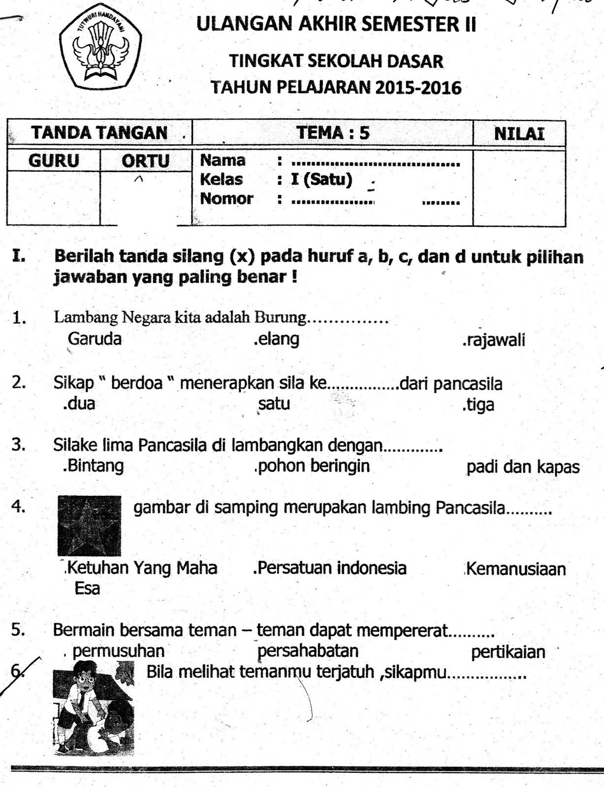 soal pilihan ganda pkn kelas 11 semester 2 beserta jawabannya