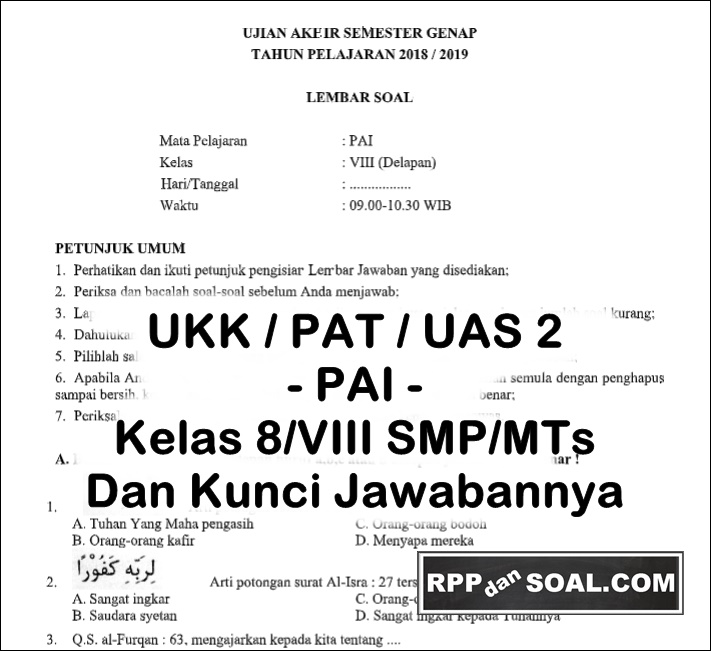 Bocoran soal asli ukk kelas 8 semester 2 k13 yang wajib kamu pelajari sekarang juga