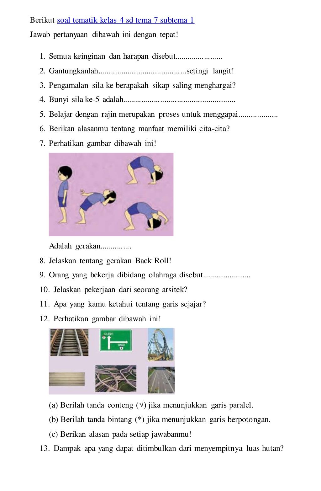 Rahasia Sukses Belajar Latihan Soal Tematik Kelas 1 Tema 8 Subtema 1 Agar Nilai Maksimal